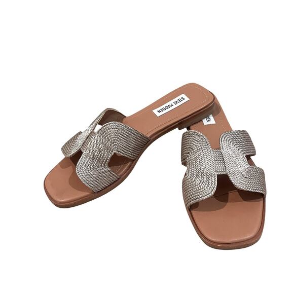 Steve Madden Shoes - Steve Madden Hadyn-B Braided Flat Slide Sandals Shoes Womens Size 8